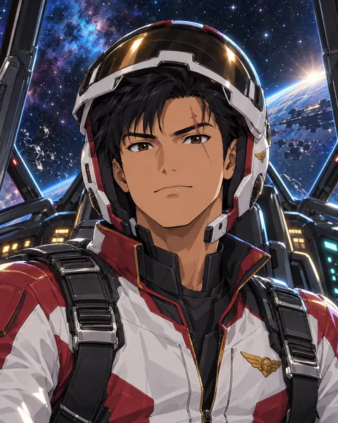 Lt. Cmdr. Arka Pradipta in a flight suit, with a scar over one eyebrow.