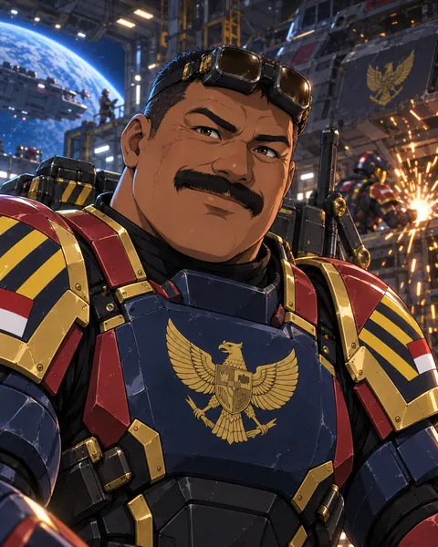 Sgt. Bonar Siahaan, broad and moustached, with goggles on his head.